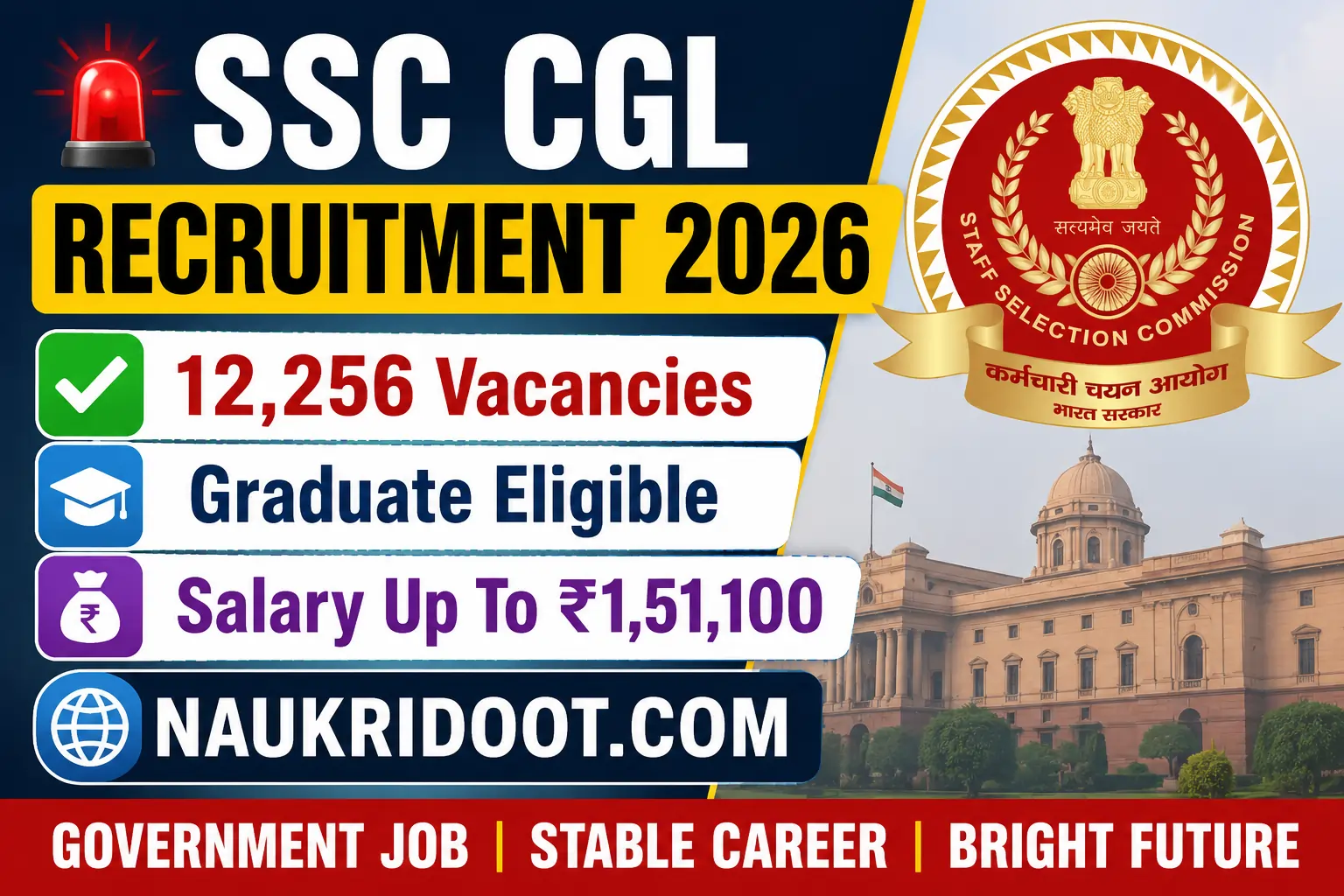 SSC CGL Recruitment 2026 Notification Out Apply Online